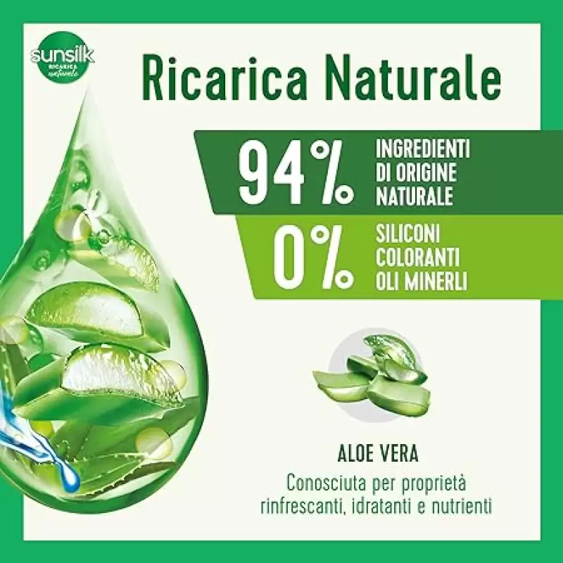 Sunsilk Sampon Natural Refill Aloe Vera pentru Toate Tipurile de Par 250 ml Bax 12 buc.
